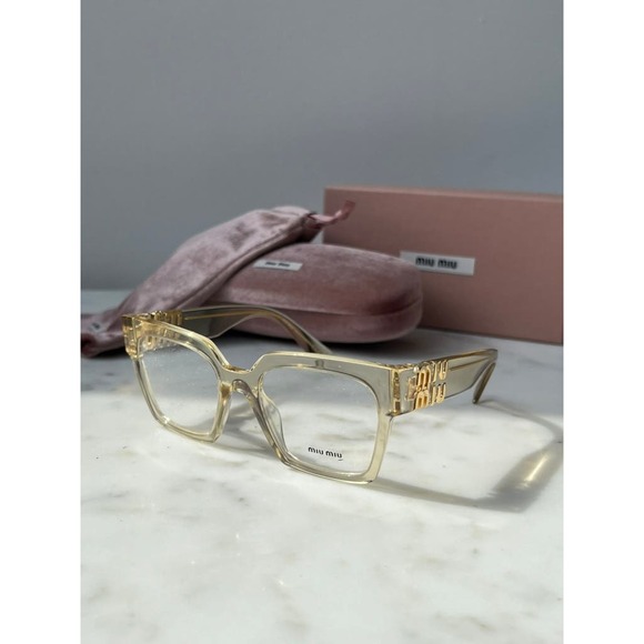 NEW Miu Miu MU04UV Oversized Square Eyeglasses in Clear - Picture 3 of 10